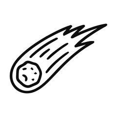 Hand drawn comet icon, simple doodle style shooting star vector illustration © azad