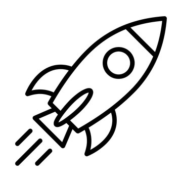 Rocket ship icon vector illustration for startup launch and space exploration concepts