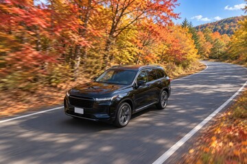 Naklejka premium 秋 紅葉 ドライブ 旅行