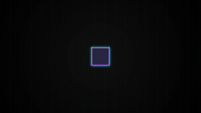 Technology website headers or ad banners, this vibrant cyan square on a dark background emanates a sleek digital aesthetic.
