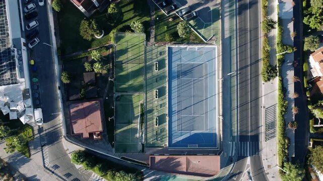 Top Down Drone View of Outdoor Sports Courts