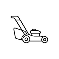 Naklejka premium Lawn Mower Garden Maintenance Equipment Line Icon