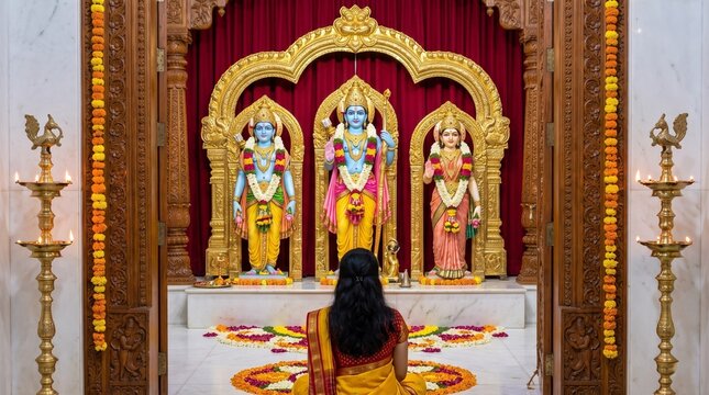 Hindu god rama sita laxmana hanuman darshan ram navami festival celebration wallpaper hd