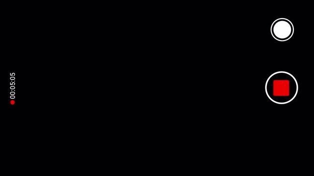 smartphone camera recording overlay with time code counter on alpha channel. 