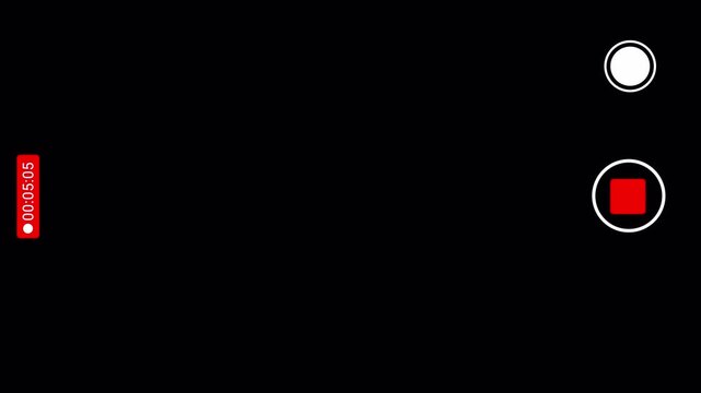 Smartphone camera screen during video shooting on traansparent background. Recording screen overlay. frame camera screen. Overlay footage. 4K Video animation