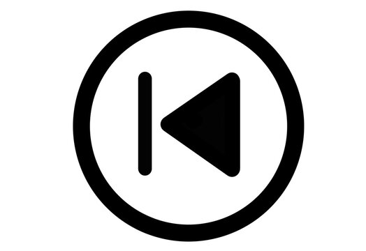 Previous track button in circle filled icon transparent background