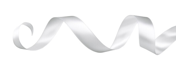 Swirl white ribbon. Holiday celebration event element. Generative AI technology. © Hero Design