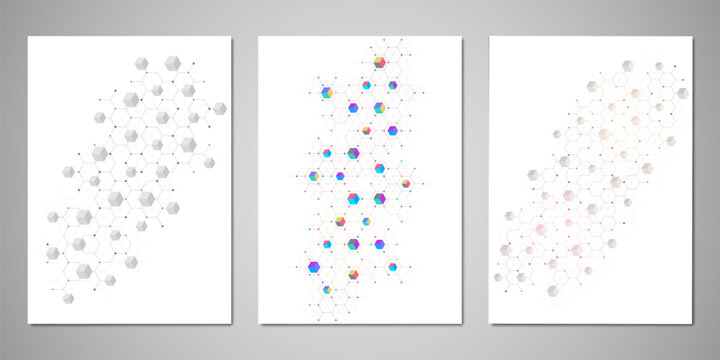 Minimal hexagon network structure abstract scientific background