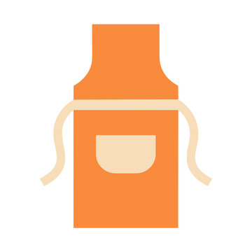 Orange apron with pocket and ties