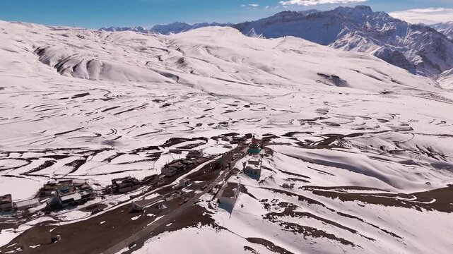 Langza Spiti Valley Drone Shot | Winter Spiti | Spiti Valley during Winters | Spiti Valley Himachal India