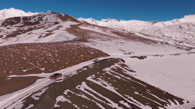 Langza Spiti Valley Drone Shot | Winter Spiti | Spiti Valley during Winters | Spiti Valley Himachal India | Car Shots