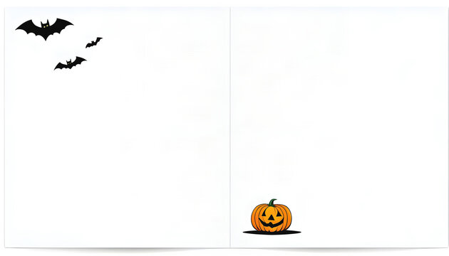 Two page halloween card with copy space illustration