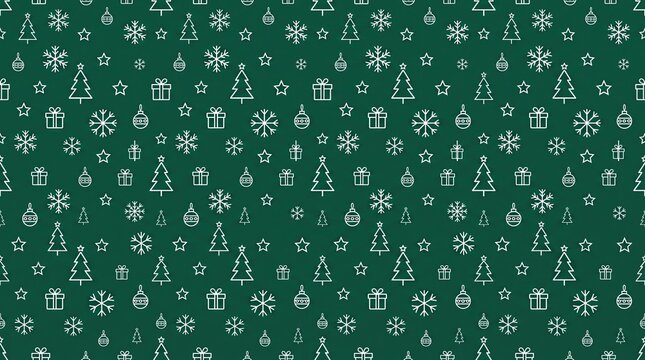 Seamless pattern background with white icons for a merry christmas holiday greeting card design project