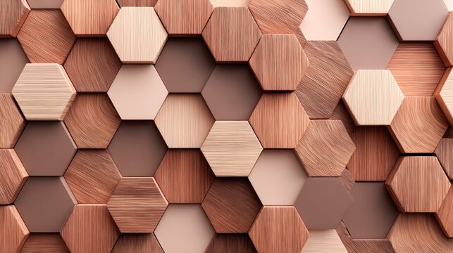 Hexagonal texture abstract wood paneling backdrop
