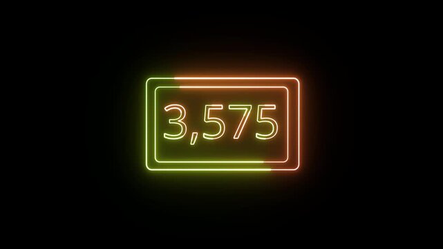 0 to 5000 number counter animation on a transparent background, zero to five thousand number counter animation for views, like and followers counter in 4k with alpha channel.