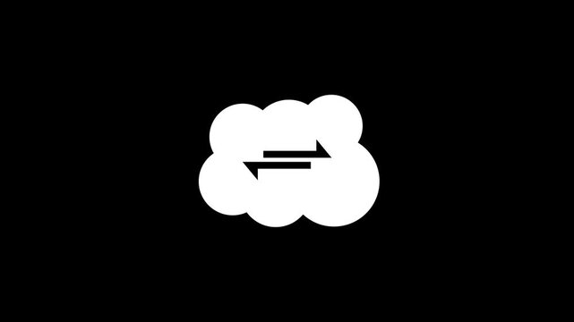 Animated Cloud icon while syncing program on black background
