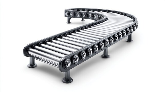 Curved industrial conveyor for streamlined workflow
