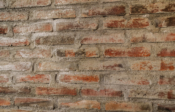 Textura de pared de ladrillo envejecido con cemento y acabado r&uacute;stico