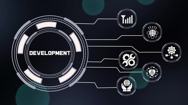 Software Development technology concept featuring digital engineering, connected systems, cloud computing, enterprise automation, analytics and modern innovation solutions.