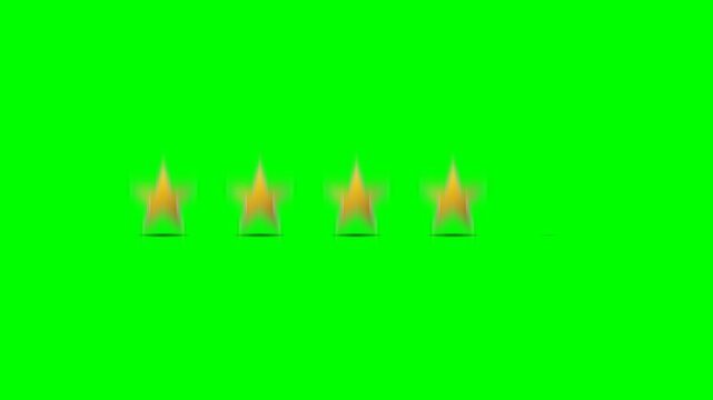 Premium 3D gold five-star rating animation featuring realistic gravity drops, impact bounce physics, metallic reflections, and luxury approval reveal. Perfect for product reviews, customer testimonial