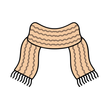 Cartoon scarf with fringe isolated on transparent background