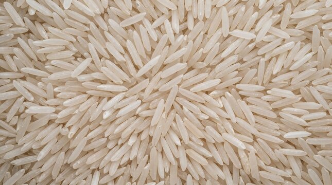 seamless pattern of raw polished white rice grains arranged evenly across the surface for culinary background design