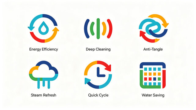 Representing the concept of energy-saving and anti entanglement steam protective clothing, suitable for home appliance advertising and selling points on detail pages.
