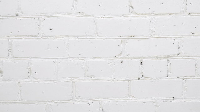White Painted Brick Wall Texture Background