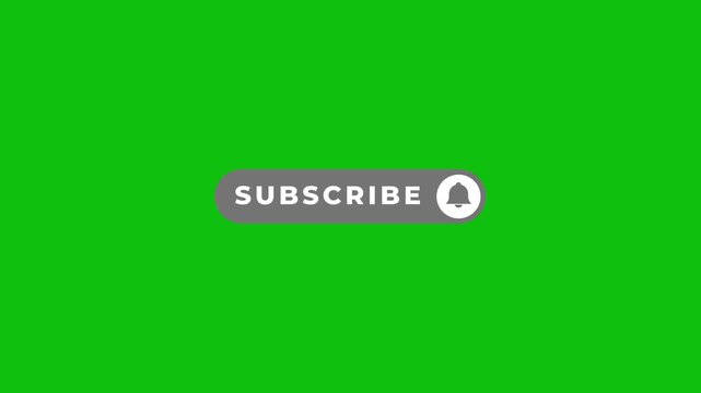 Subscribe and notification pop up icon animation with chroma key, 4K Video