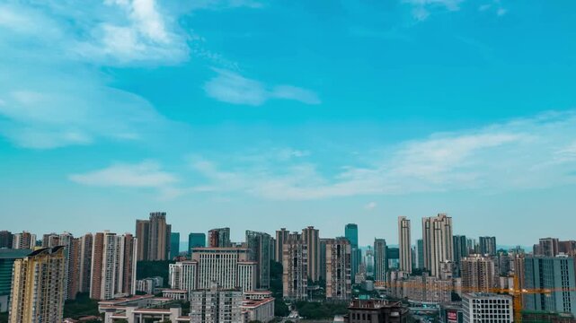 ** Modern Cityscape Under Blue Sky