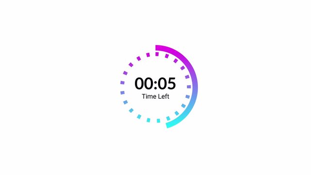 10 second countdown timer animation from 10 second to 0 second on transparent background, ten second circle countdown timer with alpha channel in 4k, 10 sec digital countdown 4k video