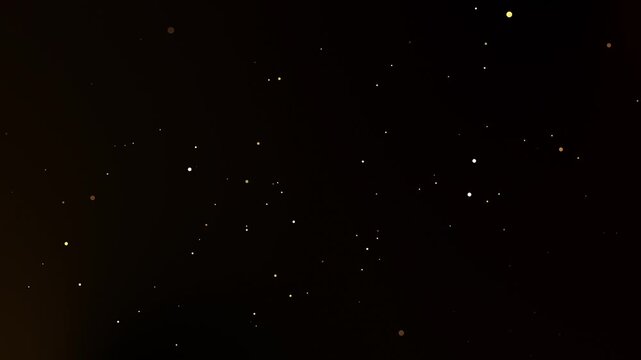 Sparkling golden particles floating on dark background for award and festive overlay effect