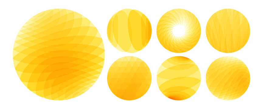Set of translucent yellow spheres. Abstract geometric design. 3D vector illustration for brochure, poster, cover, card, presentation, flyer or banner.