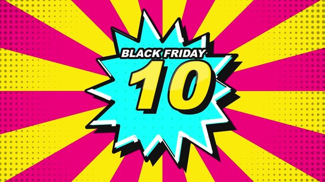 Black Friday Countdown Comic Style Graphic Design.