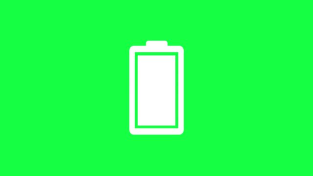 Battery icon video animation with a green screen background.