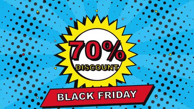 Black Friday Sale Advertisement With Seventy Percent Discount.