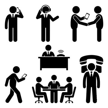 Business People Communication Icons Set