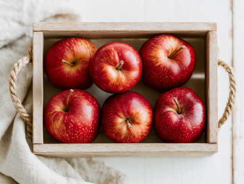 Box of red apples 