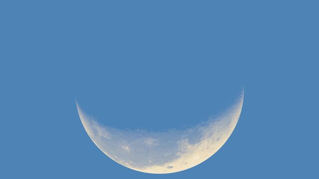 Beautiful moon phases over blue sky 3d animations, showcasing various rotations