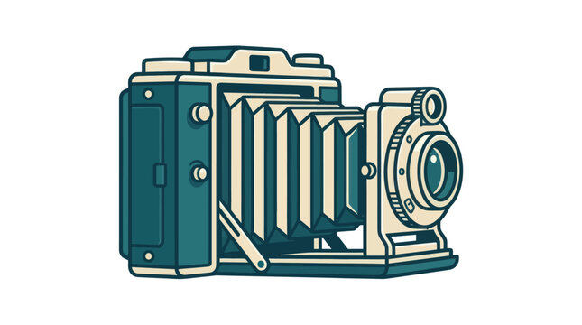 Retro folding film camera.
