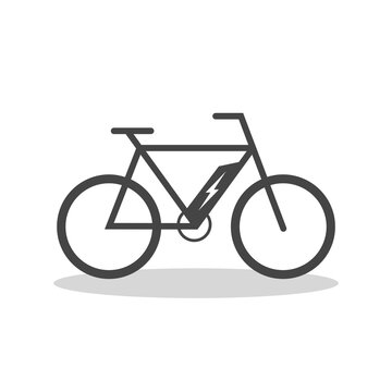Electric bike sign icon with shadow