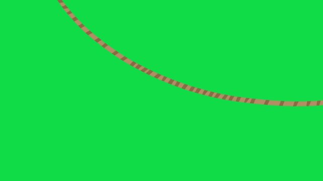 2D Hand Drawn Hanging Rope Garland Animation Overlay on Green Screen Background