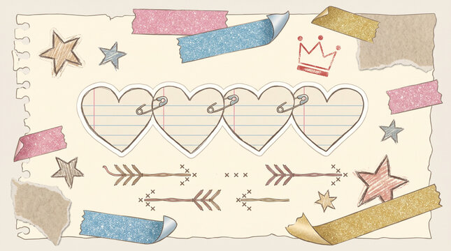 Cute Indie DIY Craft Notebook Paper Sticker Set