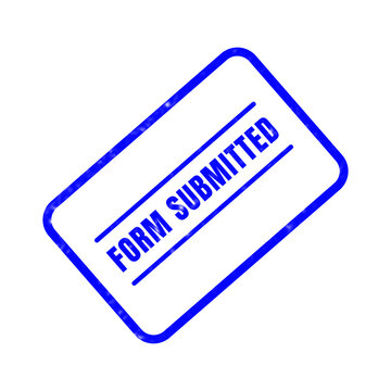Blue rubber stamp impression declares form submitted with clear text and rectangular border