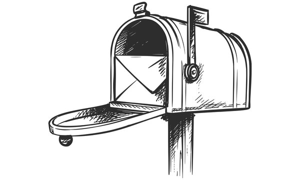 Mailbox Collection Vector Illustration Letter Postbox Mail Delivery Outline and Silhouette.