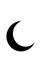 Minimalist black crescent moon icon isolated on white background with lunar phase minimalist design simple graphic dark moon night sky black shape space element flat icon night symbol © ANMSHAFIQUL