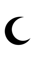 Simple crescent moon silhouette graphic for night time theme with moon phase night sky crescent icon celestial body dark moon midnight theme space element vector moon minimalist design © ANMSHAFIQUL