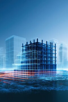 Building skeleton emerging from digital geometric layers in data - driven construction concept