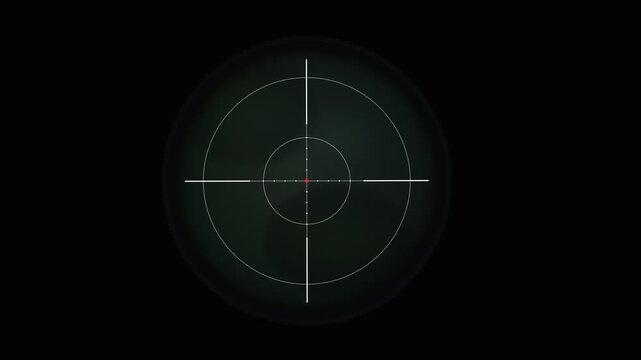 Minimalist circular radar reticles with red dot sight. 4K Video