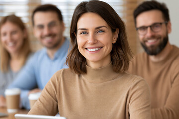 Obraz premium Smiling working women